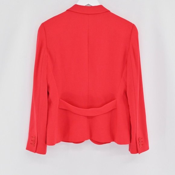 VTG 90s ARMANI COLLEZIONI Womens Size 12 Blazer Red Virgin Wool Career Office - Picture 4 of 9